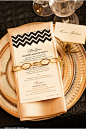 Christopher Todd Studios / A Good Affair Wedding and Events / Gold and Black Chevron Wedding Ideas / Style Unveiled