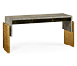 Rectangular console table with drawers: