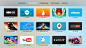 Apple TV App Store showing grid of App Icons
