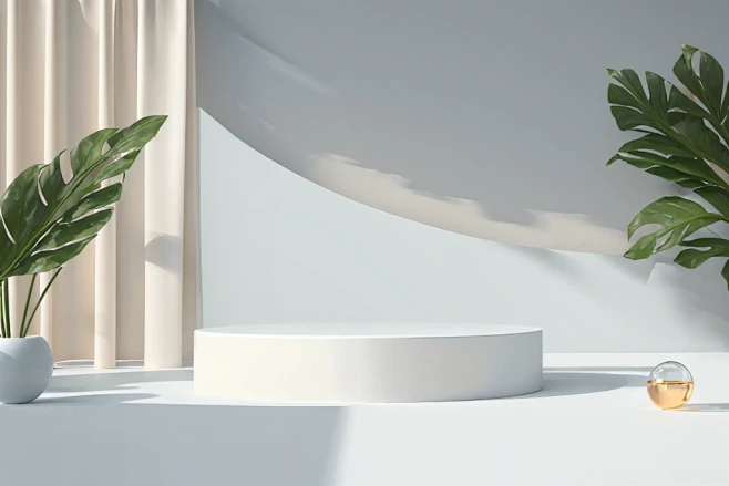 干净简约C4D电商展台背景图-花瓣网