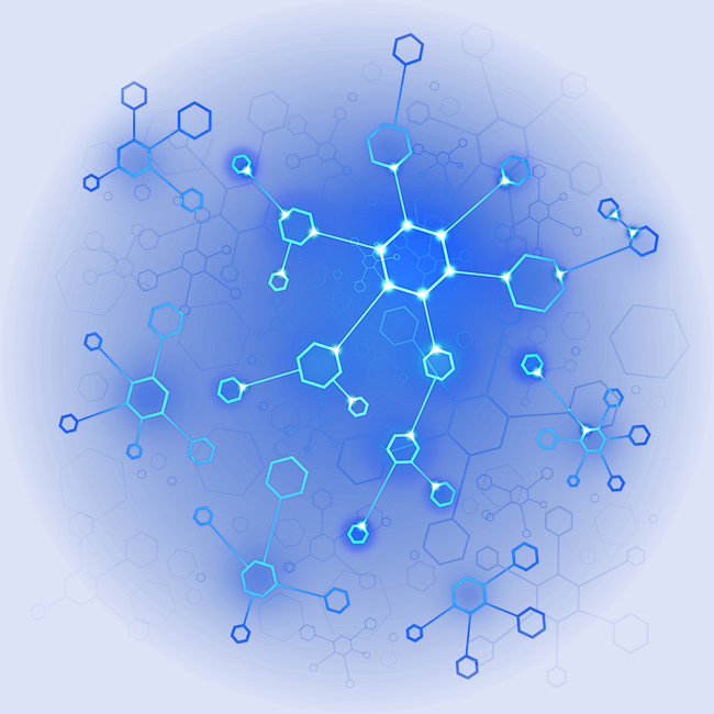 科技 蓝光 分子 线条 结构 PNG