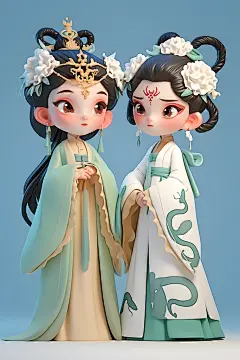 白蛇传青蛇白蛇模型元素