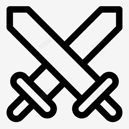 战斗交叉剑rpg图标 平面电商 创意素材-花瓣网