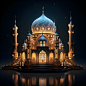 Beautiful Digital Art Illustration of a Mosque in Vibrant Colors
