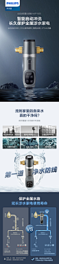 飞利浦全屋自来水前置过滤器反冲洗4T大流量净水器家用中央净水机-tmall.com天猫