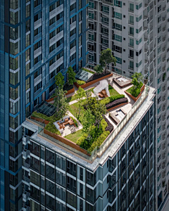 吾本是喵采集到B屋顶花园-垂直绿化