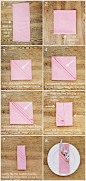 DIY: three pocket napkin fold: 