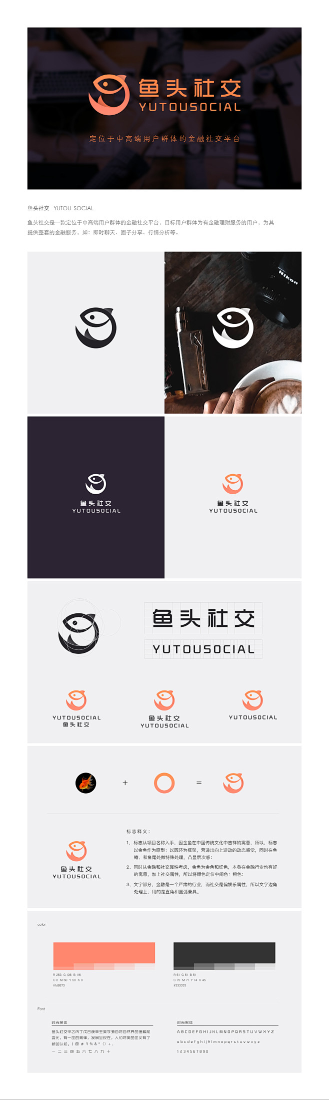 鱼头社交LOGO设计