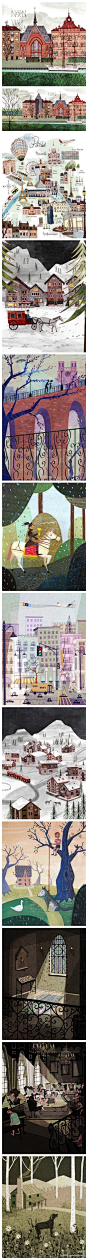 #森女绘画本子#城市里的童话，来自洛杉矶插画师Josie Porti。