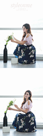 露肩花苞式流线型设计上衣 : Romantic & Trendy Looks, Styleonme