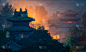 少林,寺庙,郑州,远古的,宝塔,河南省,中国,武术,雾,地形