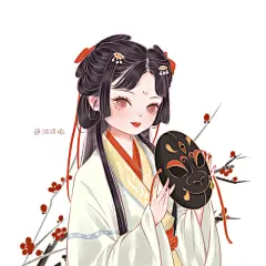 汉服少女面具下2