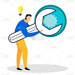 工程理念隐喻平面矢量插图