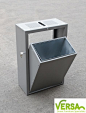 Tipper mild steel litter bin by Versa. Designed to be an easy to empty style bin, simply tips open when unlocked to access the liner to empty the bin.  www.versauk.co.uk