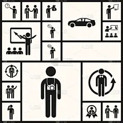 程序集的人的轮廓线条图