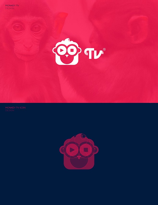 国外电视台猴子形象标志logo设计