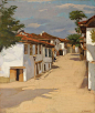 Landscape with Houses at Balcic - Constantin Artachino : Landscape with Houses at Balcic by Constantin Artachino. Realism. cityscape