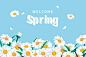 Flat design spring background Free Vector