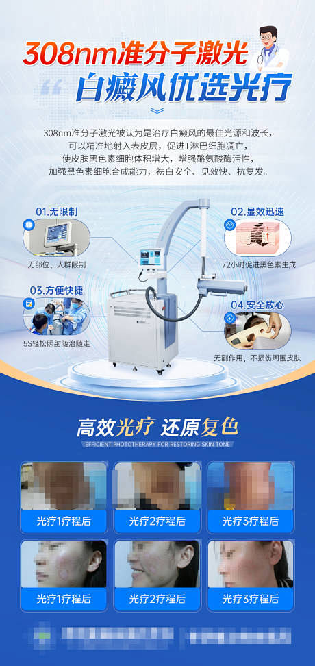 准分子激光白癜风优选光疗海报-源文件