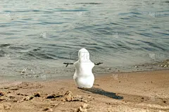 新年前夕,雪,沙子,海洋,雪人,海滩,背景,气候,传统