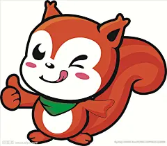 卡通松鼠吃货零食logo