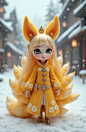 F.1- 九尾妖狐3D_潮玩3D-LoRA-金钱之兄-LiblibAI