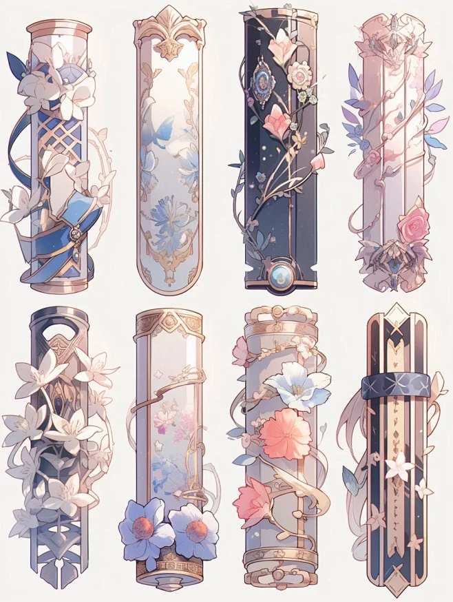 古风书签卷轴｜手帐贴纸插画古风素材｜第一...