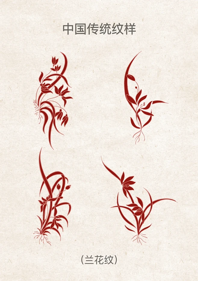 中国传统纹样#兰花纹-花瓣网
