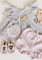 Beautiful Handmade Linen Baby Blouse & Bloomers | RockyRacoonApparel on Etsy #handmadebaby