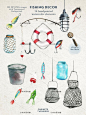 可爱卡通深海洋生物动物鱼类虾蟹钓鱼儿童插画图片设计素材PNG332-淘宝网