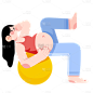 扁平风-孕妇元素
