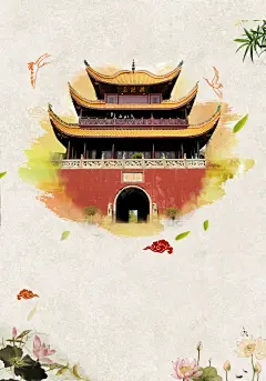 中国风古建筑黄鹤楼 海报 风景区 黄鹤楼 高清背景 背景 设计图片 免费下载 页面网页 平面电商 创意素材