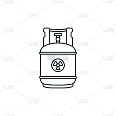 气体燃料矢量图标。燃气燃料可编辑的行程。气体燃料线性符号用于网络和移动应用程序，标志，印刷媒体。细线