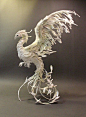 Snowy Phoenix original OOAK sculpture by creaturesfromel on Etsy, $725.00:
