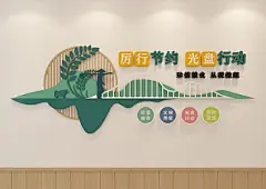 食堂文化墙 餐饮文化墙 食堂装饰画 食堂照片墙 食堂标语 打卡墙3D模型