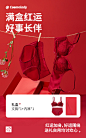 【托住好运 聚拢向上】秋冬蕾丝红品内衣女士文胸内裤套装礼盒