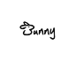 Bunny字体标志 字体设计 兔子 艺术字 B字母 动物 黑白色