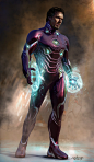 Avengers: Infinity War - Iron Strange concept (2017), Phil Saunders : One early script idea that didn't make into the final movie was this hybrid of the Iron Man Mk 50 suit and Dr. Strange. This would have been for a scene in the Q ship when Tony and Spid