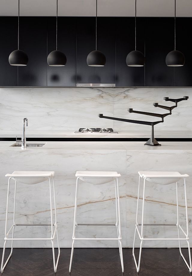 White marble kitchen...