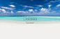 Tropical beach with white sand and clear turquoise ocean. Maldiv