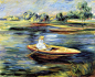 Pierre-Auguste Renoir Young Woman Seated in a Rowboat