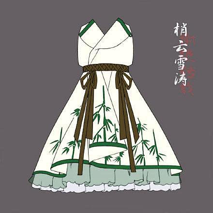 古风风格的lolita装。服饰。