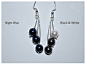 Custom Order, Bridal Earrings, Swarovski Crystal Pearl Earrings, Crystal Pearl Cascade Earrings, Black and White : Please allow me two to three weeks to ship your order. Thanks! : )    This modern style, Swarovski crystal cascade earrings features three