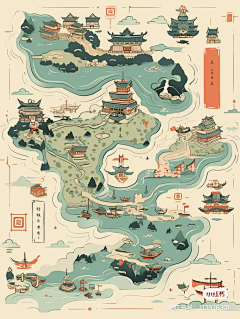 噫嘻一一采集到手绘地图