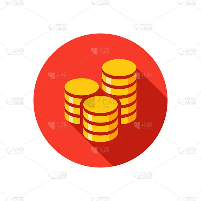 Golden coins icon素材-花瓣网