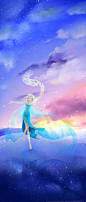 General 1280x3000 cartoon Frozen (movie) fan art Princess Elsa