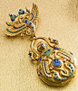 IFFANY＆CO和MARCUS＆CO，1900年埃及复兴风格，黄金珐琅胸针垂饰表@北坤人素材