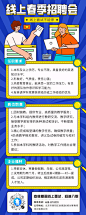 卡通线上春季招聘会招聘长图