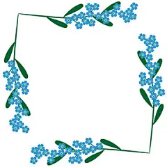 图源免费EPS |带有勿忘我花的花卉复古边框。春季蓝色小花边框。