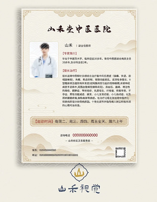 中医馆医师简介介绍展板海报设计